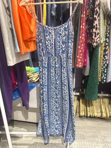 Cotton Floral Side Cut Long Dress
