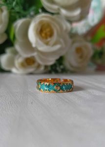 Teal Enamel Vintage Ring