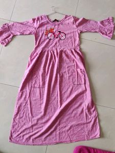 Cute Pink Khadi One Piece Dress ( Ethnic)