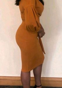 🔥♥️Shein mustard party wear dress 💛