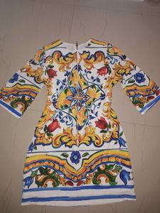 korean Floral Print Dress