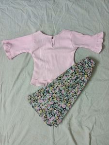 Pink Colour Plazo Set For 2-3year Girls
