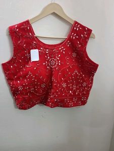 Red Embellished lehenga choli dupatta set