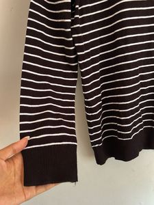 Striped Button-Down Cardigan