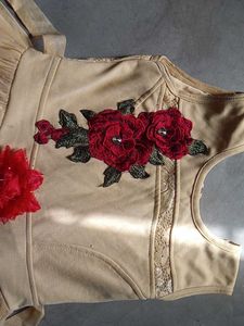Pretty Golden Gown For Festival Wedding