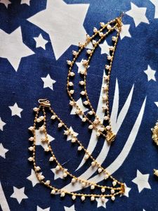 Earrings with Hair Chain