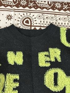 Statement Letter Graphic Knit Sweater