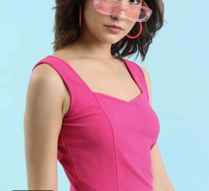Hot Pink Sleeveless Tank Top