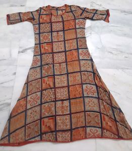 Beautiful A-line Multi-coloured Pompom Long Kurta