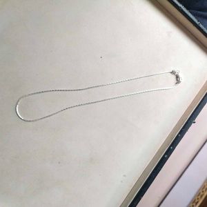 Pure Silver Tranding Thin Snack 🥨 Chain 16inch