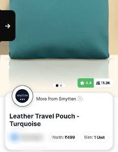 smytten leather pouch turquoise