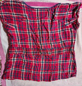 Plaid Ruffle Top