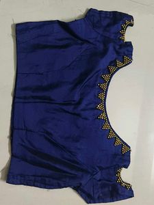 Navy Blue Beaded Blouse