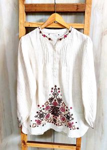 Embroidered off White Top size-40
