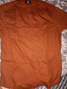 Stylish Men&#39;s Rust Casual Shirt