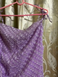 Lilac Ruffle Midi Dress