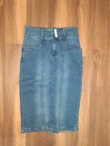Midi Denim Skirt (Never Worn)