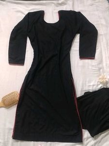 Elegant Black Kurta Set🖤 handmade working