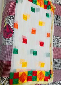 White Multicolour Dupatta