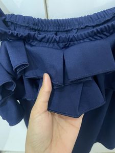 Ruffle Navy Blue Top