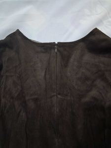 Zara Brown Faux Suede Mini Dress
