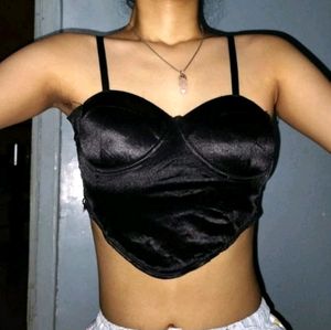 Black Satin Corset top