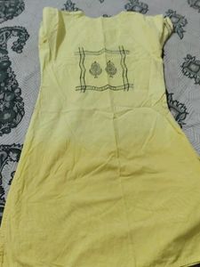 Yellow Block Print Tunic Dress
