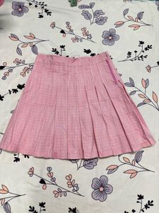 Pink Pleated Skirt