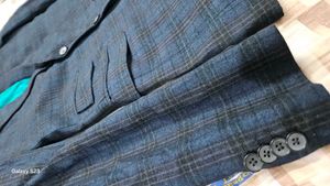 Blue Checks Blazer For Men