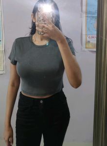 Gray Cropped Tee