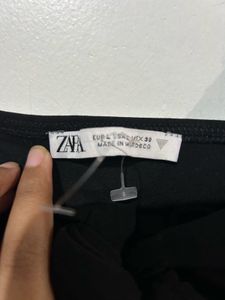 Zara Black Tie-Front Bodysuit