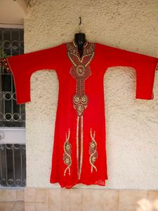 Royal Red Cape Gown