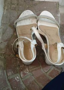 White Rhinestone Heels