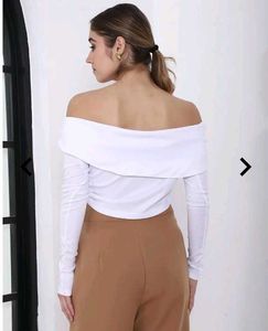 Chic White Off-Shoulder Crop Top