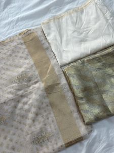 Banarasi White Suit Set