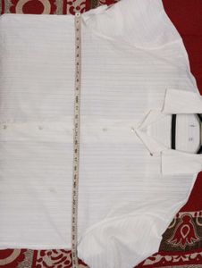 White Self Design Shirt