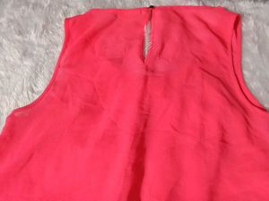 Coral Ruffle Top
