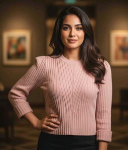 BERSHKA Pink Knit Top