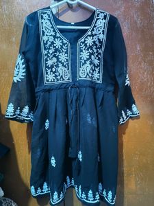 Embroidered Black Kurta