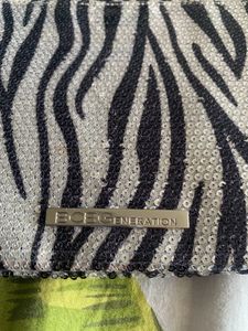 BCBG Beaded Sequenced Clutch Bag In Zebra Pr