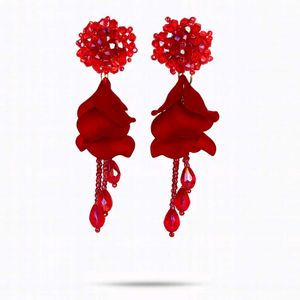 colour full Korean earrings crystal beads