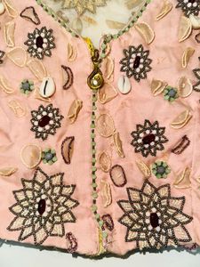 Elegant Peach Saree