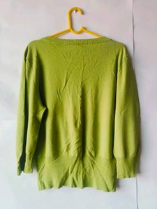 lime green vintage pinteresty button-up cardigan