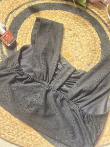 Black Crop Top With Complimentary Gift