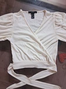 White Forever 21 Wrap Top