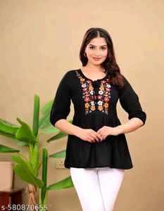 women stylish fashionable short kurti