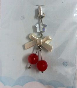 🍒 Handmade Cherry Phone Charm with Star &amp; Bow 🎀✨