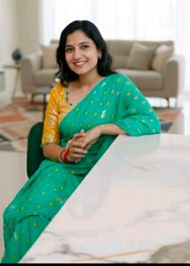 blue bandhni Printed Saree