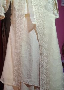 Elegant Esthetic Girl lenhga dress with shrug