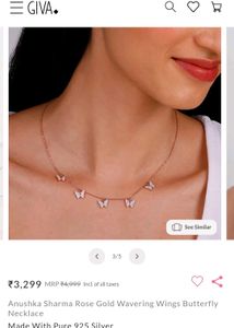 Anushka Sharma Rose Gold Giva Butterfly Necklace